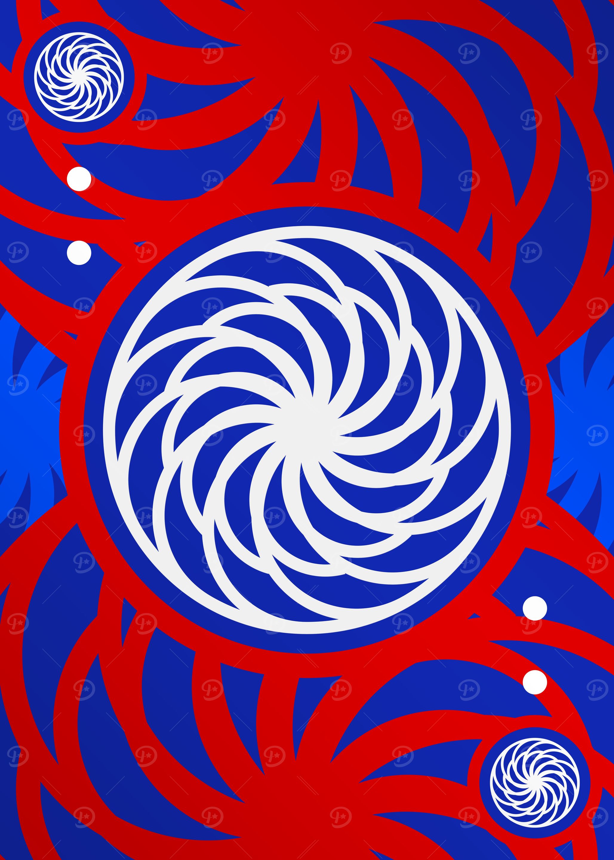 Red White and Blue Glyph