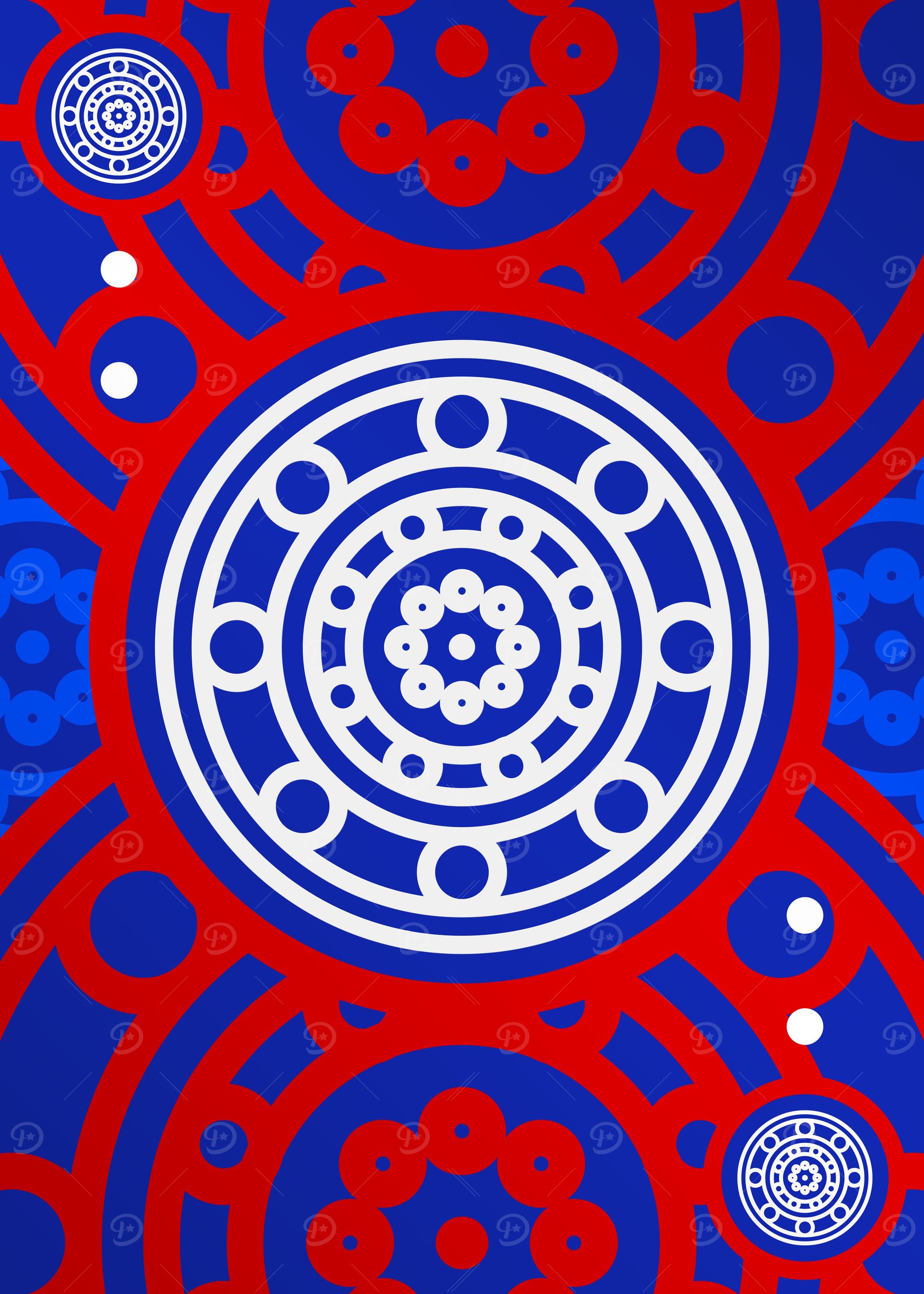 Red White and Blue Glyph