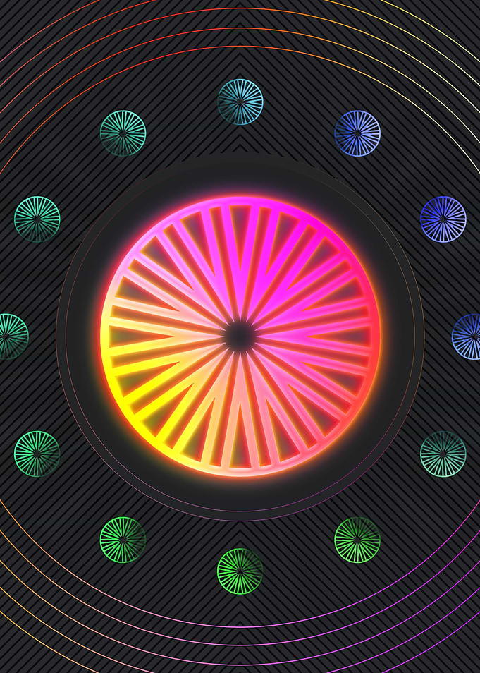 Neon Geometric Glyph Runes