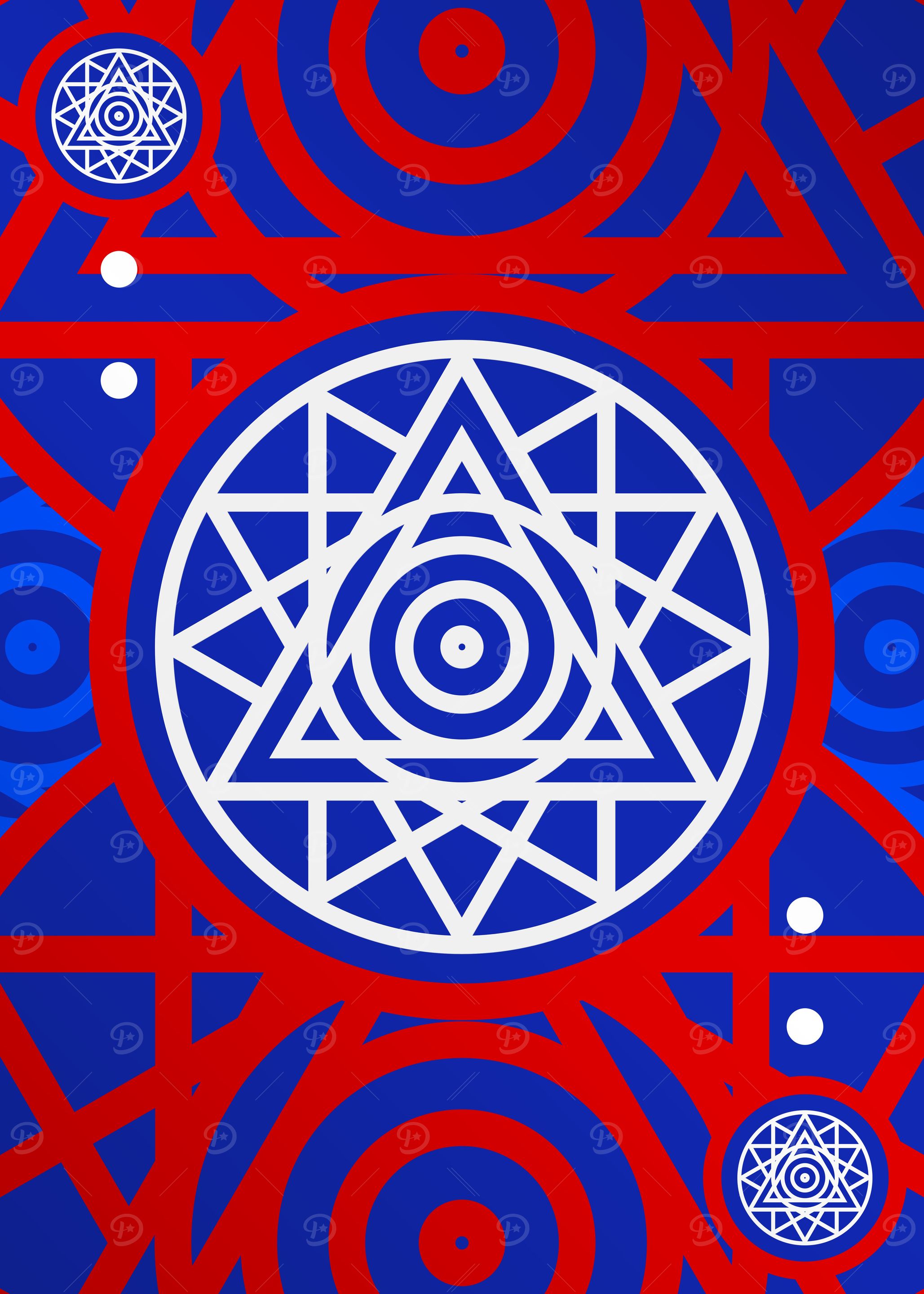 Red White and Blue Glyph