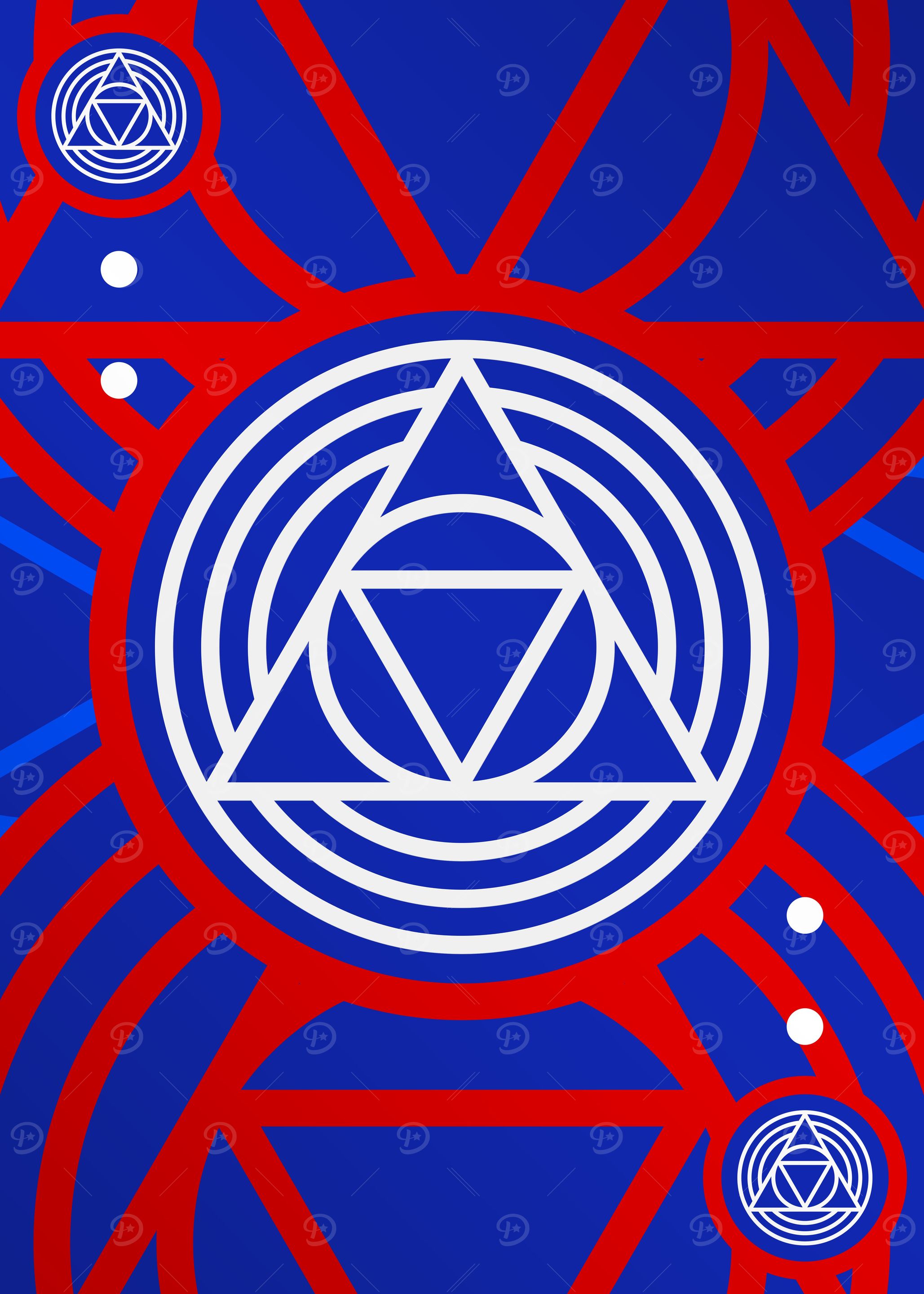 Red White and Blue Glyph