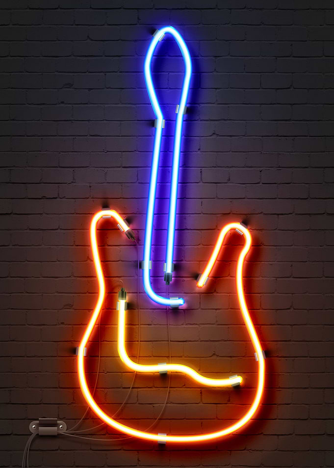 Guitar neon sign