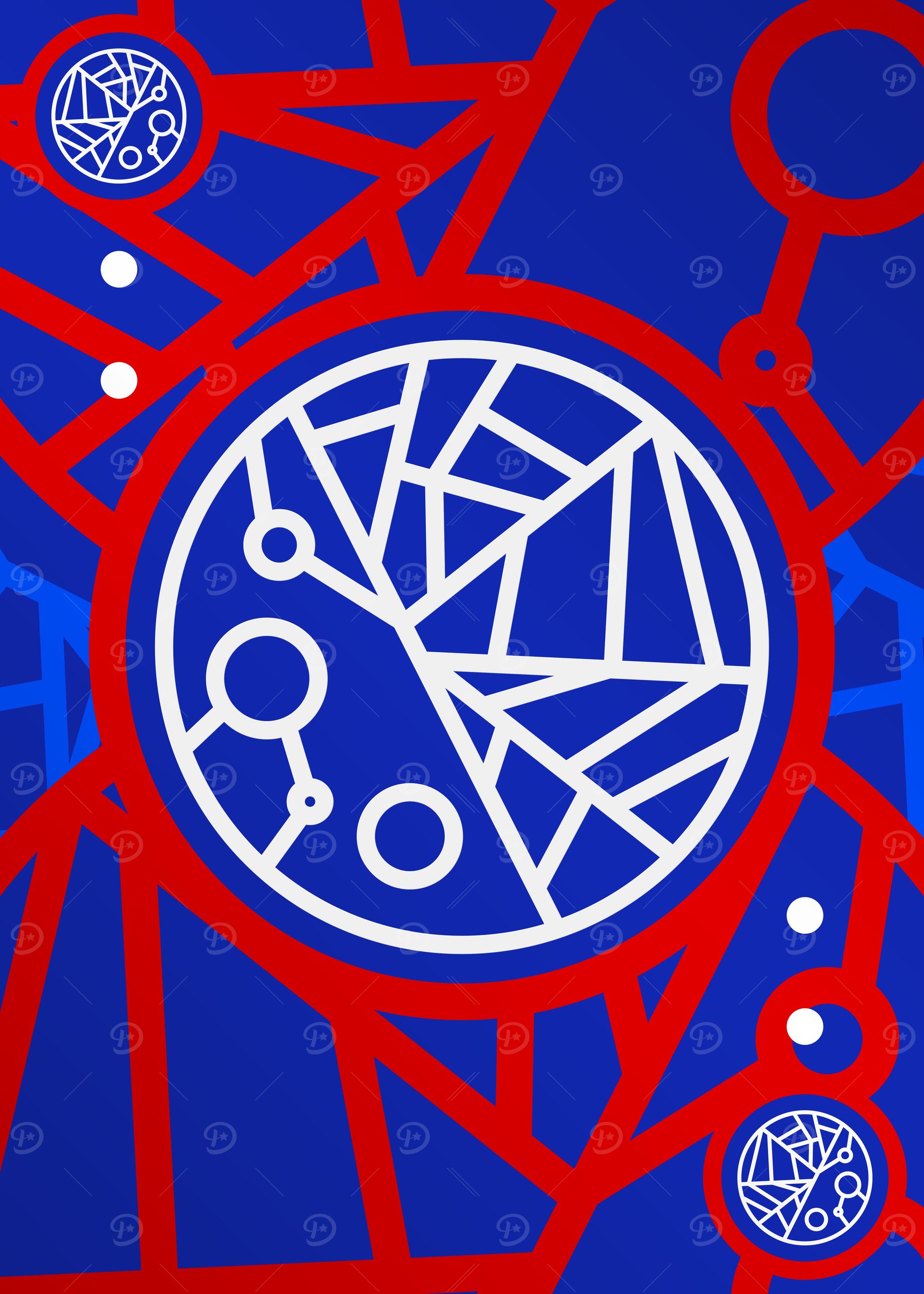 Red White and Blue Glyph