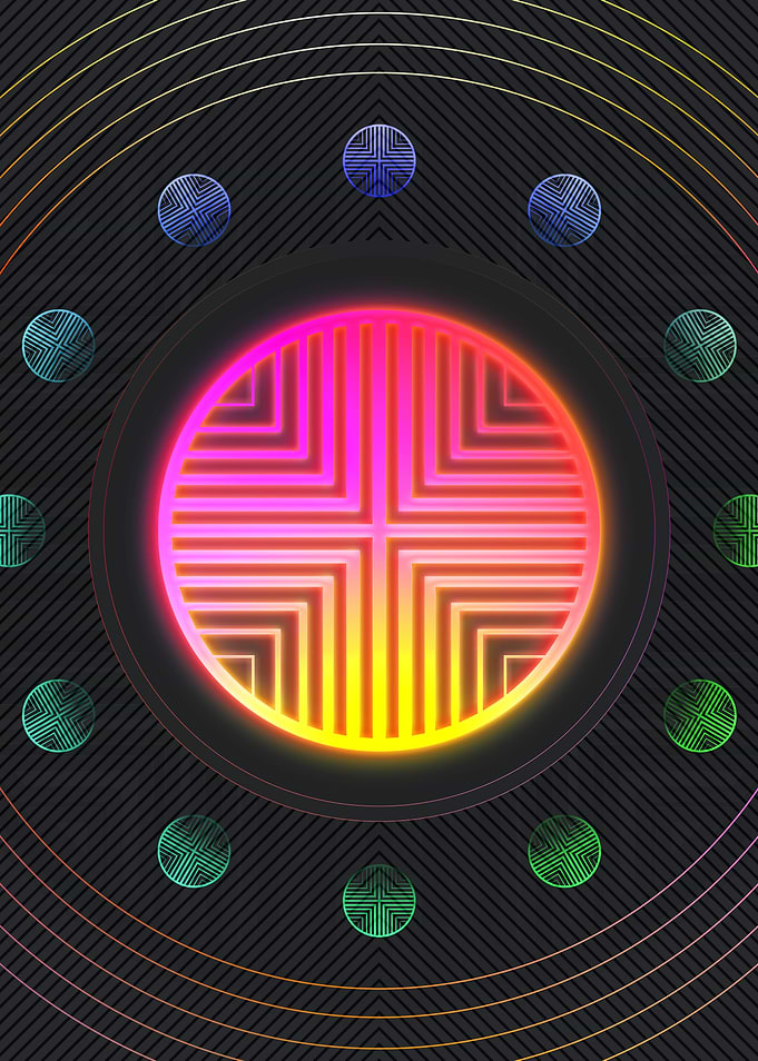 Neon Geometric Glyph Rune