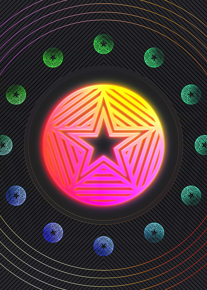 Neon Geometric Glyph Rune