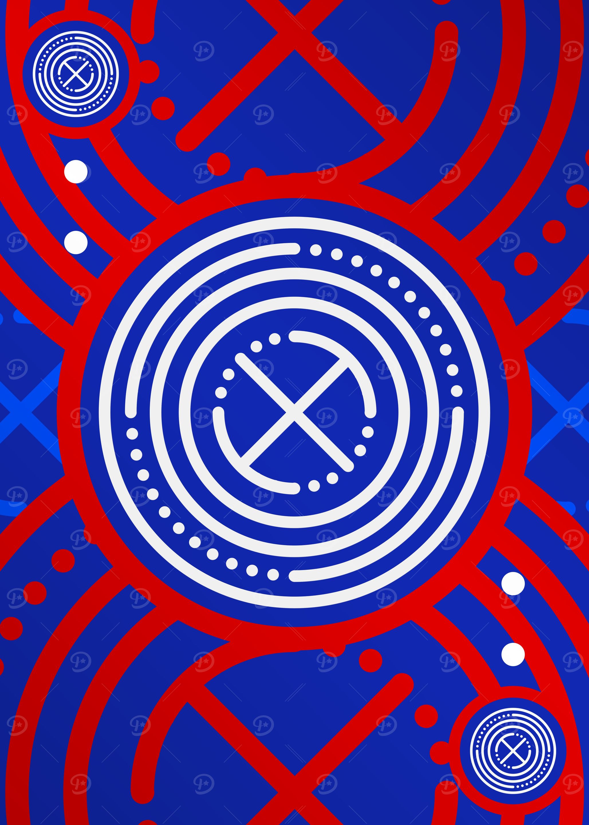 Red White and Blue Glyph