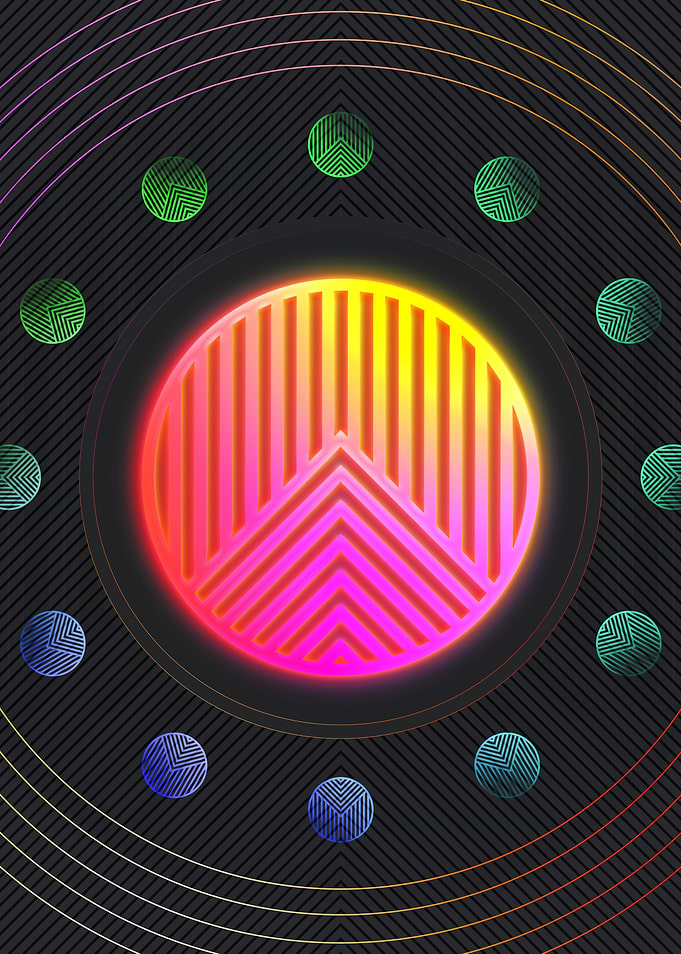 Neon Geometric Glyph Rune