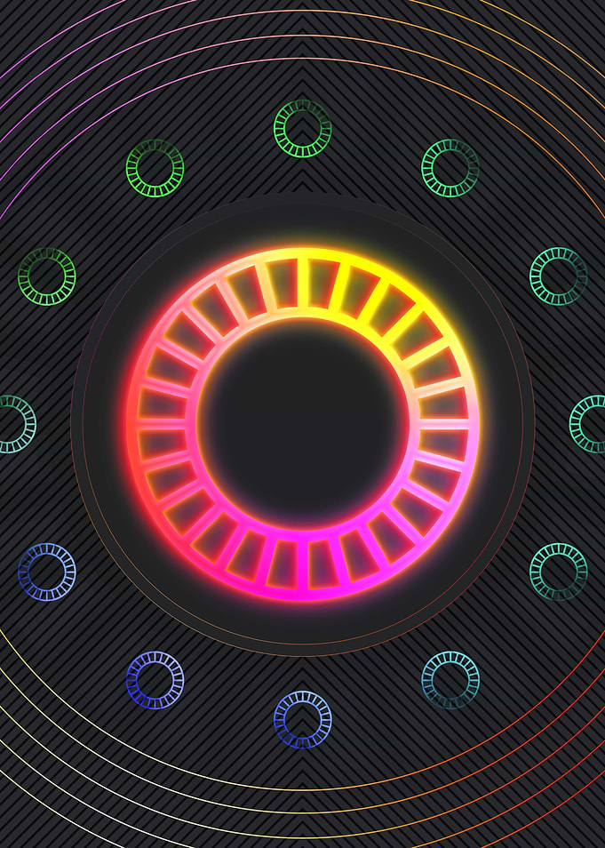 Neon Pink Glyph Mandala