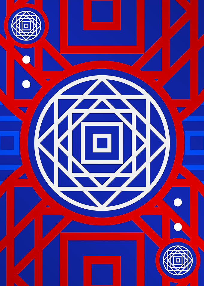 Red White and Blue Glyph