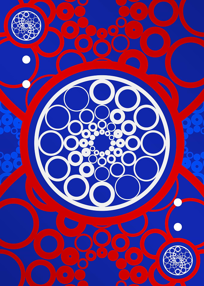 Red White and Blue Glyph