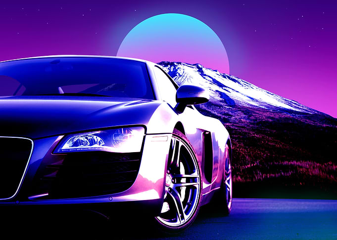 synthwave buggati