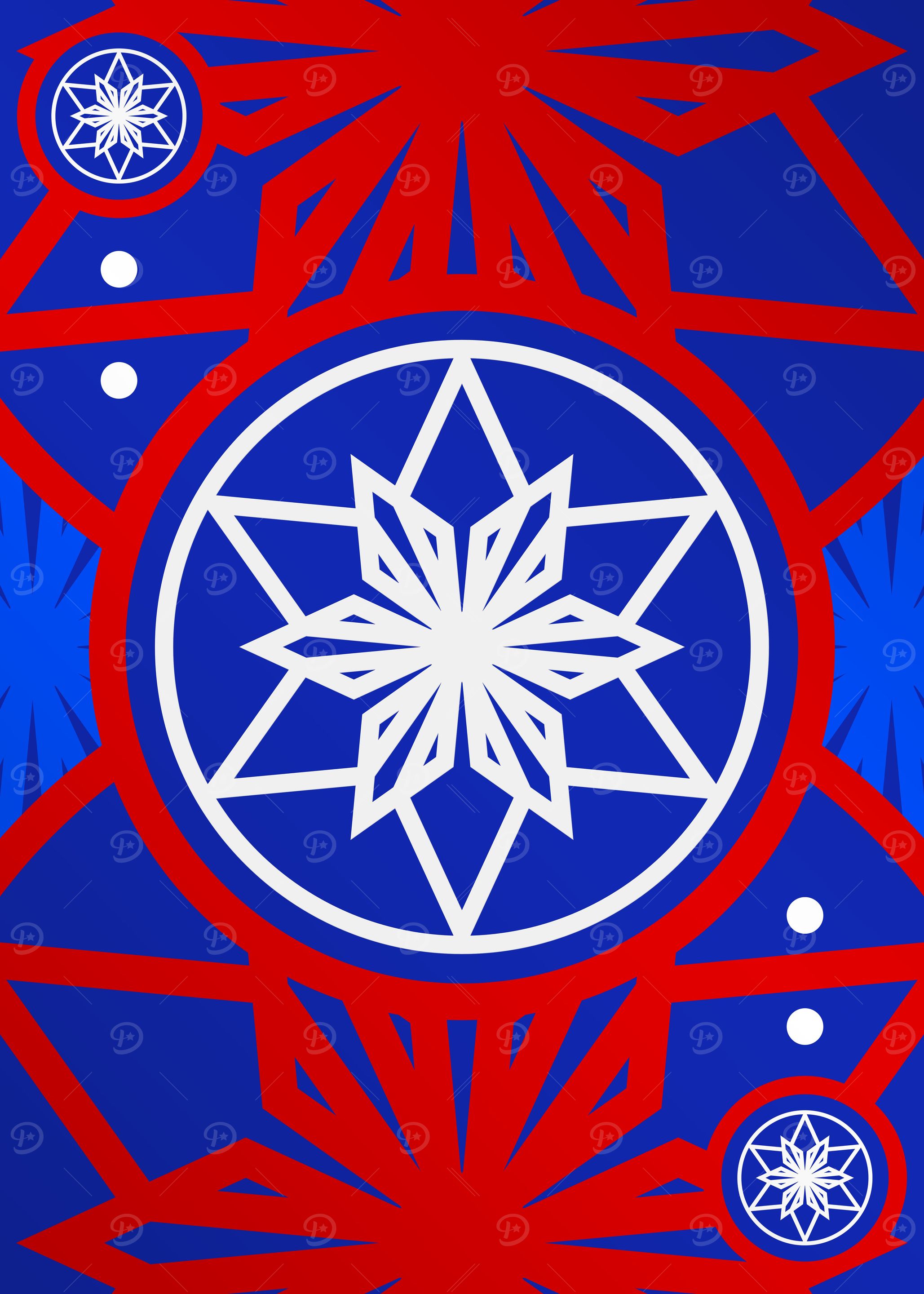 Red White and Blue Glyph