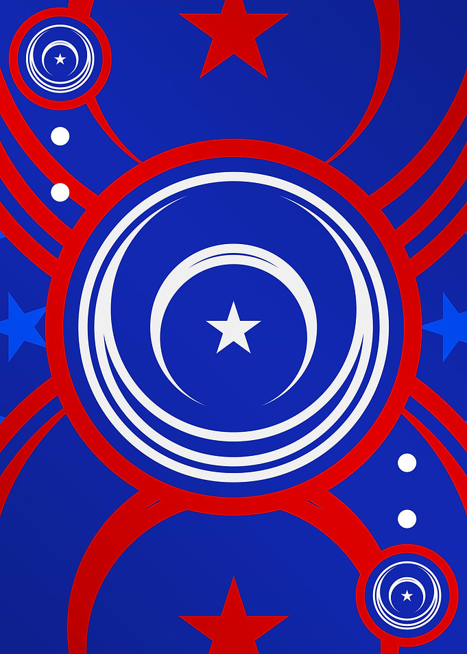 Red White and Blue Glyph