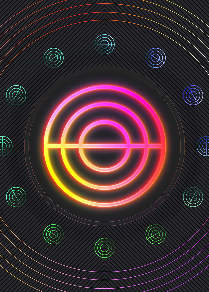 Neon Geometric Glyph Sign