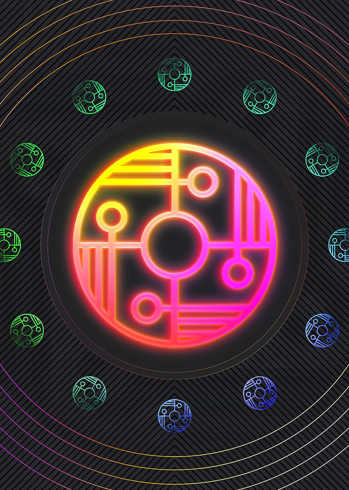 Neon Geometric Glyph Rune