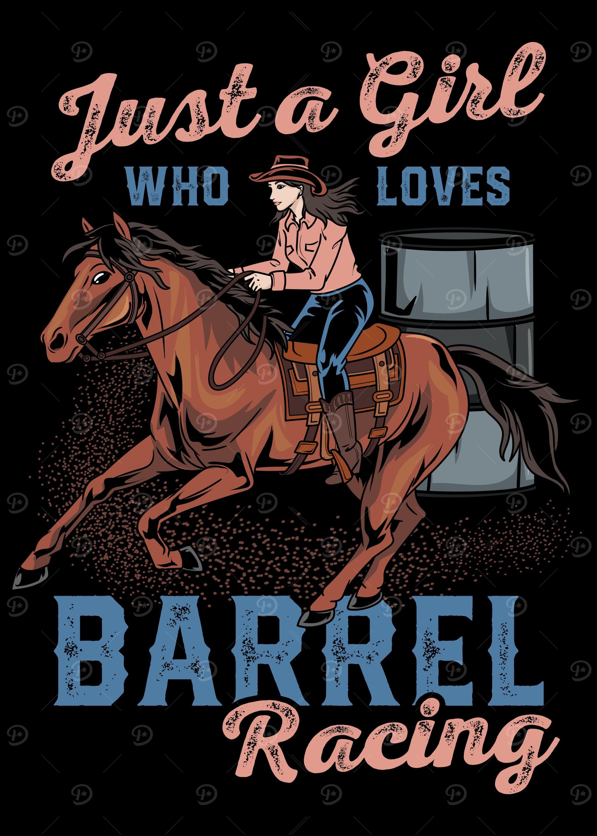 Barrel Racing Cowgirl
