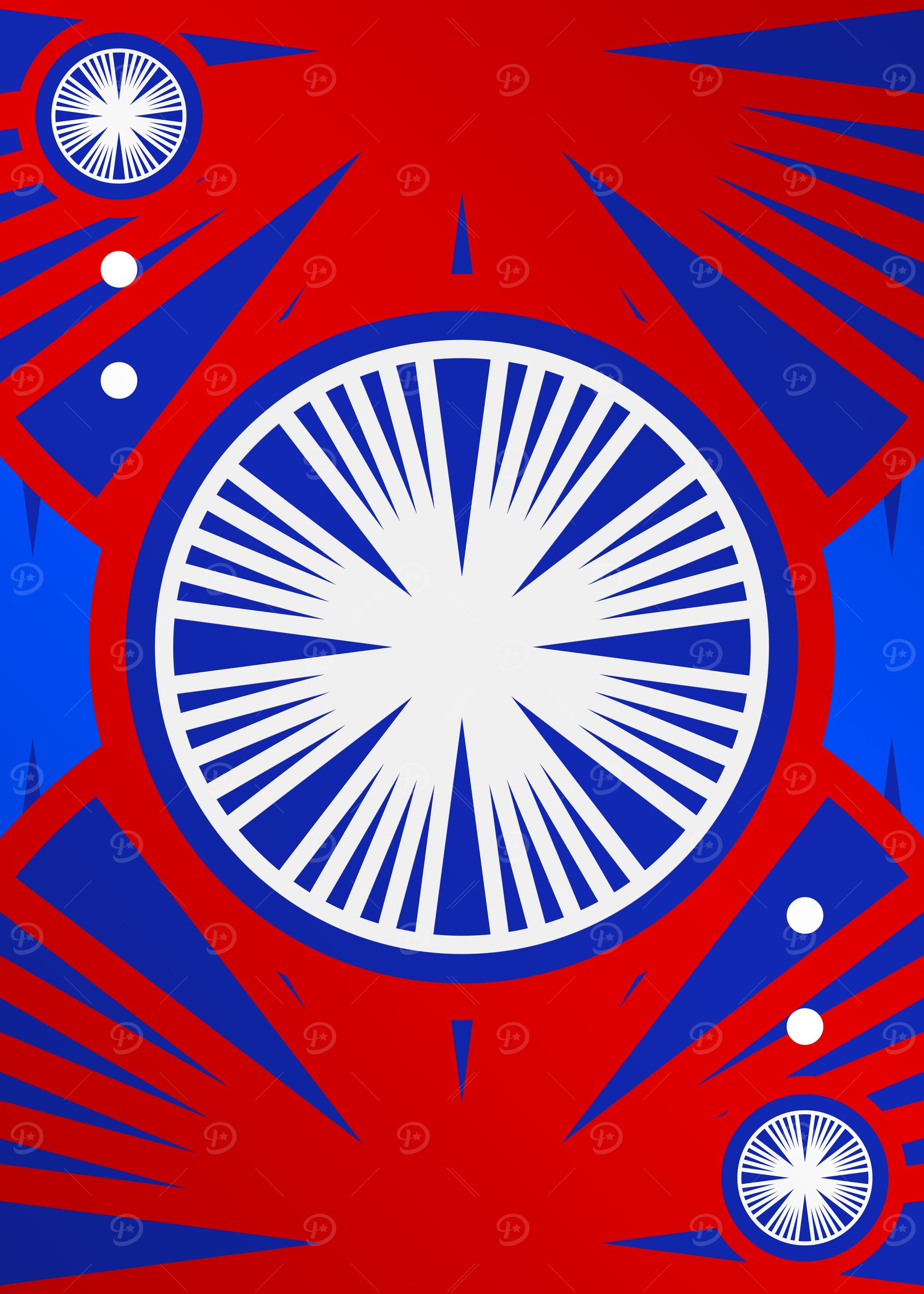 Red White and Blue Glyph