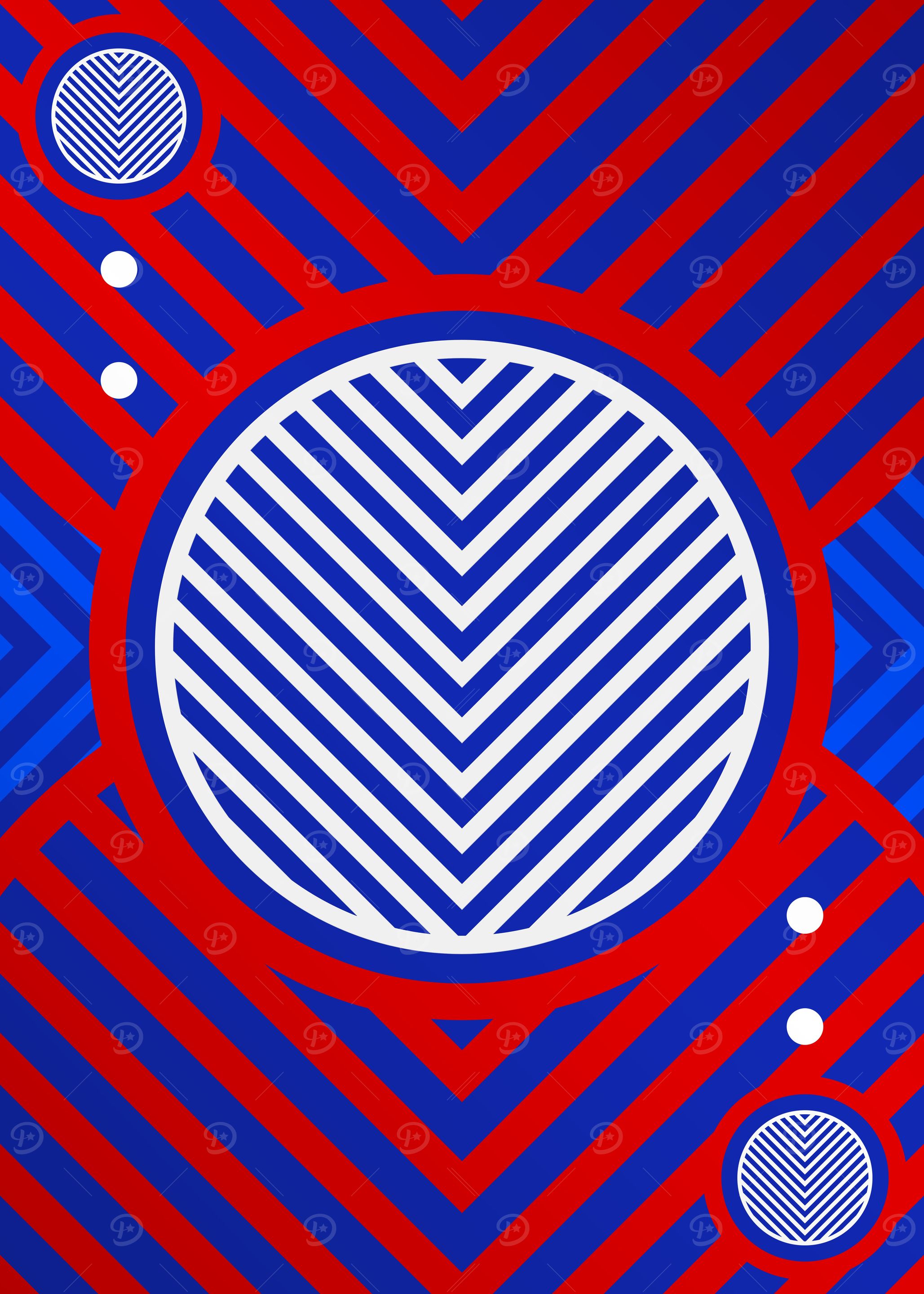 Red White and Blue Glyph