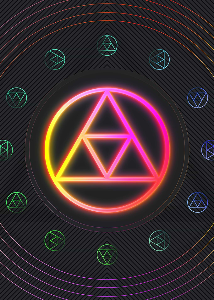 Neon Geometric Glyphs Sign