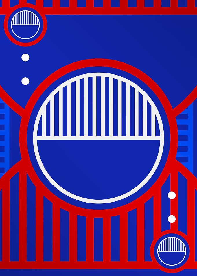 Red White and Blue Glyph