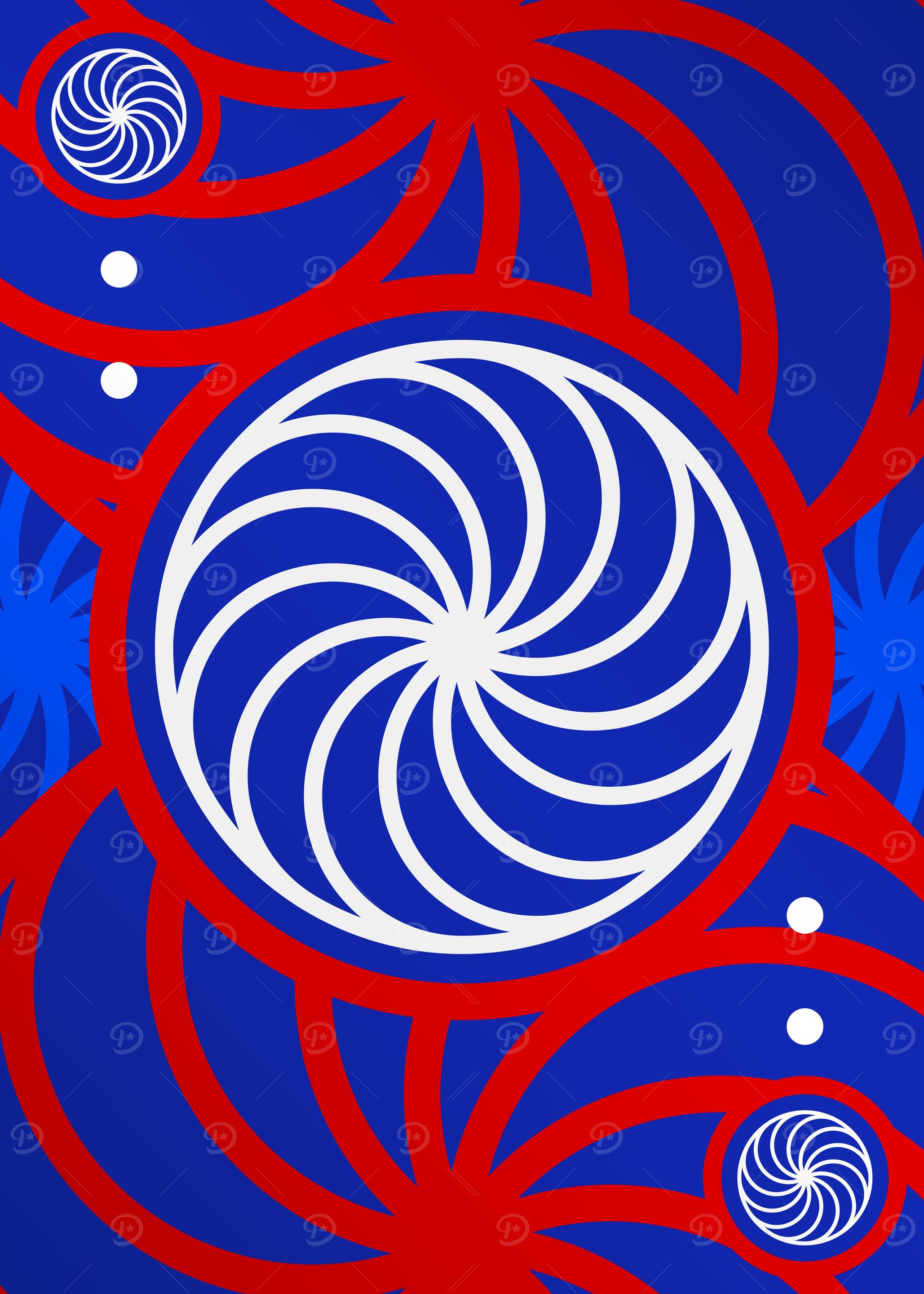 Red White and Blue Glyph