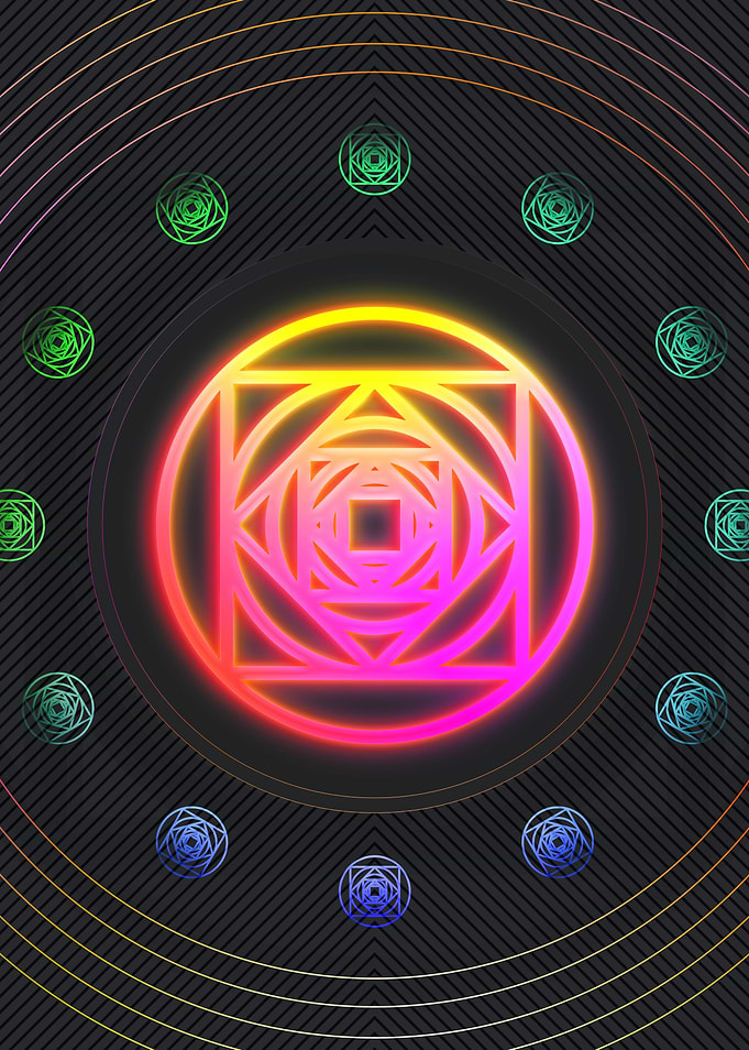 Neon Geometric Glyph Rune