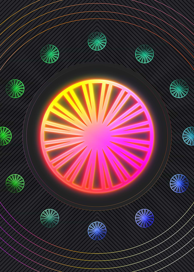Neon Geometric Glyph Sign