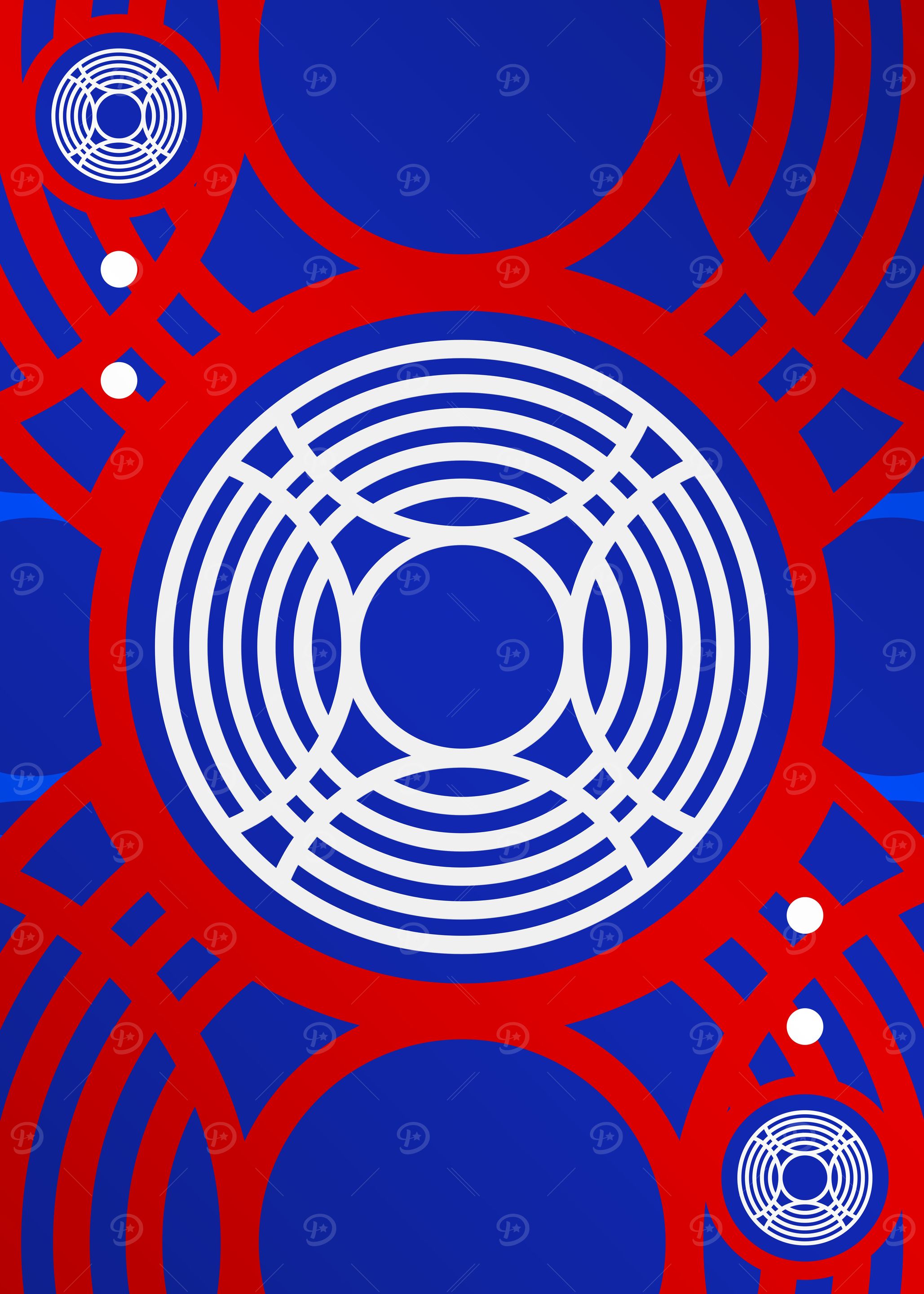 Red White and Blue Glyph