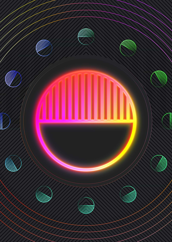 Neon Pink Glyph Mandala