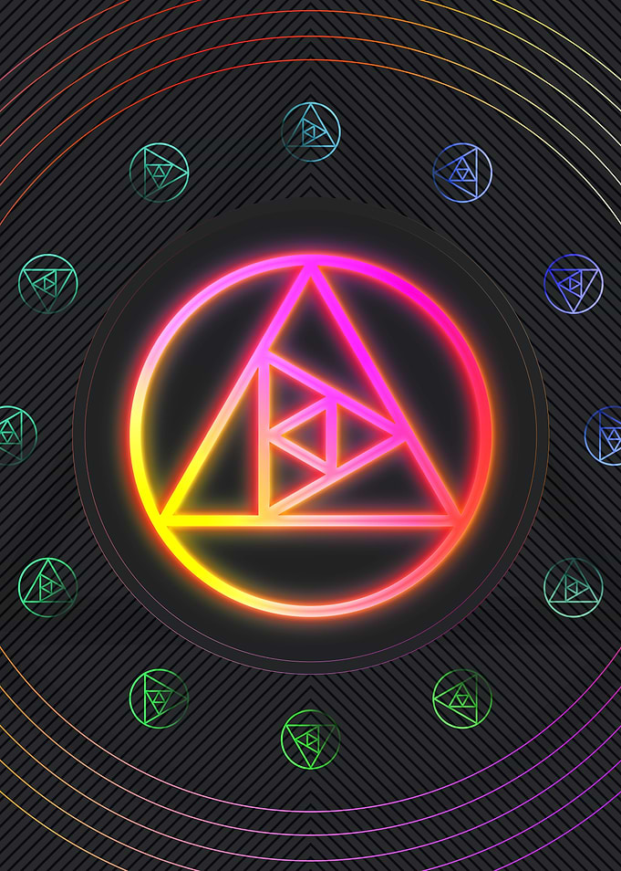 Neon Geometric Glyph Sign