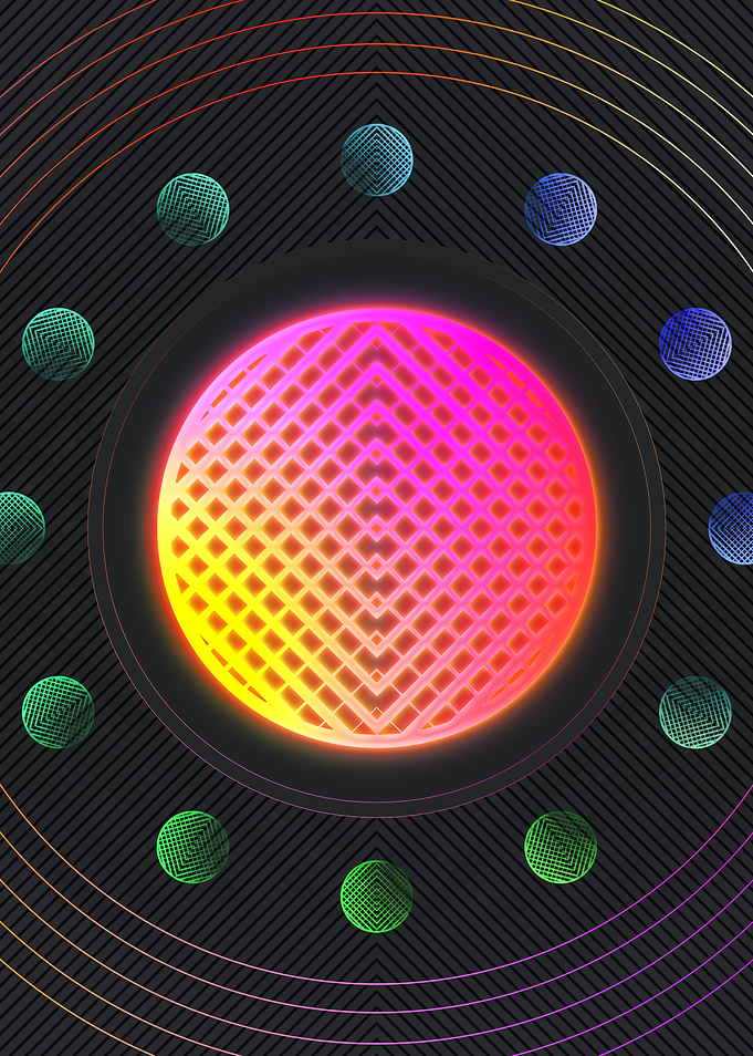 Neon Geometric Glyph Sign