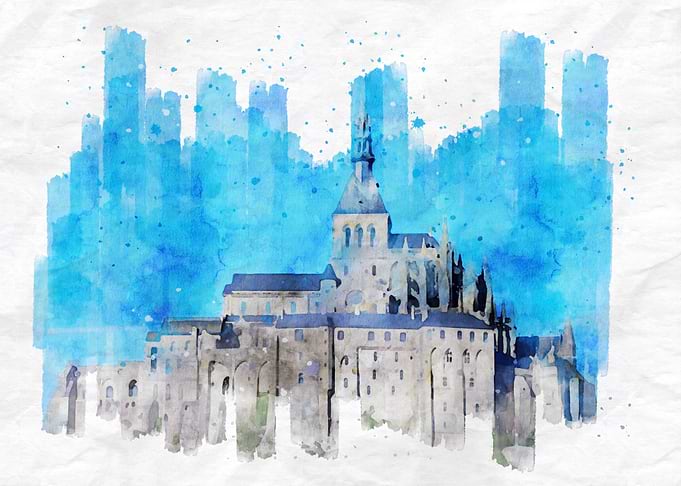 Mont St Michel Watercolor