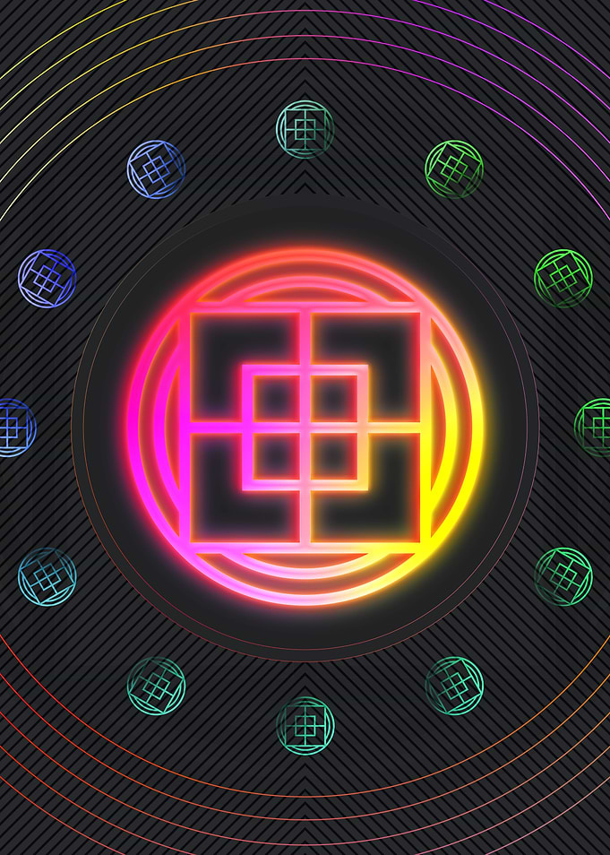 Neon Pink Glyph Mandala
