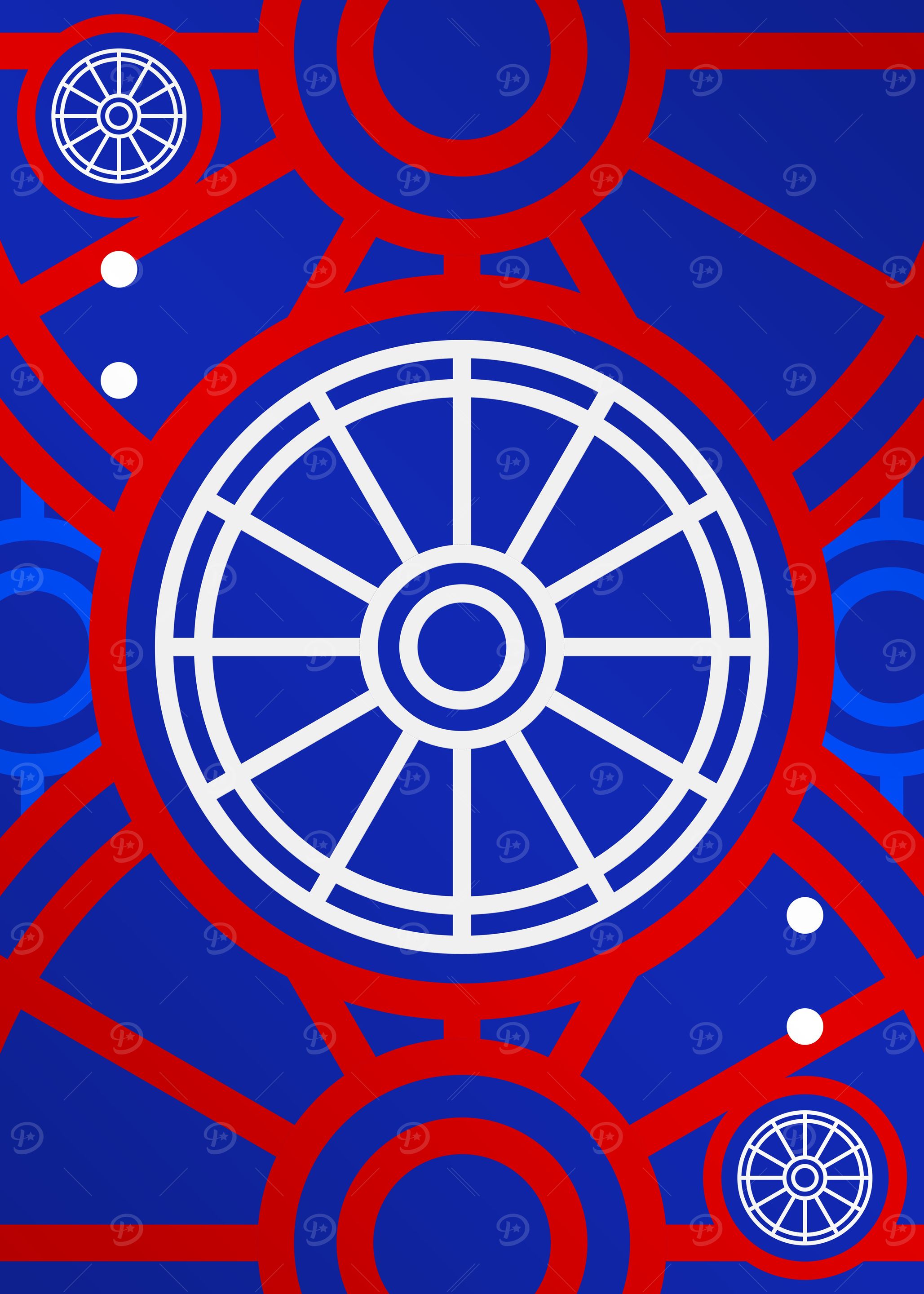 Red White and Blue Glyph