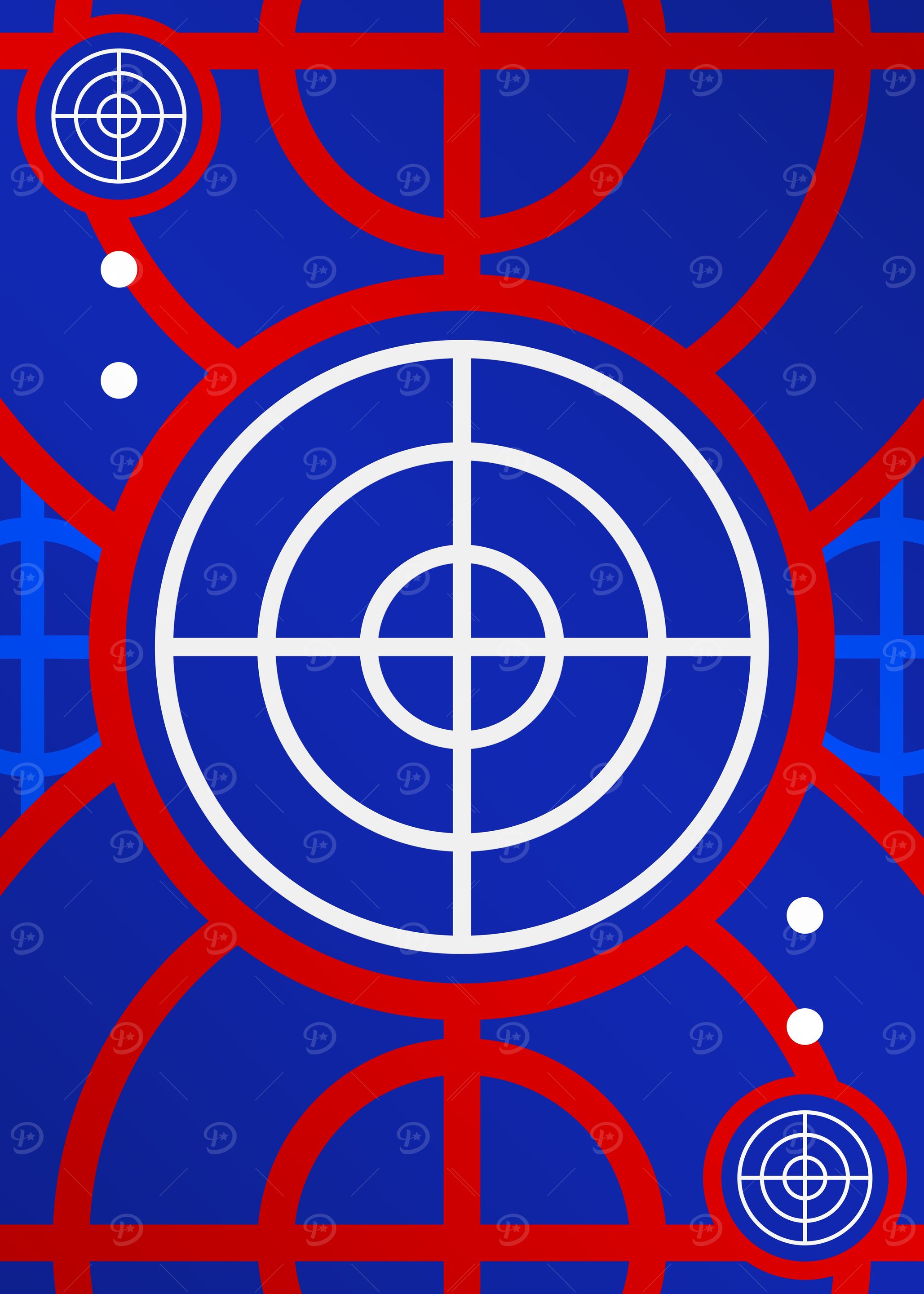 Red White and Blue Glyph