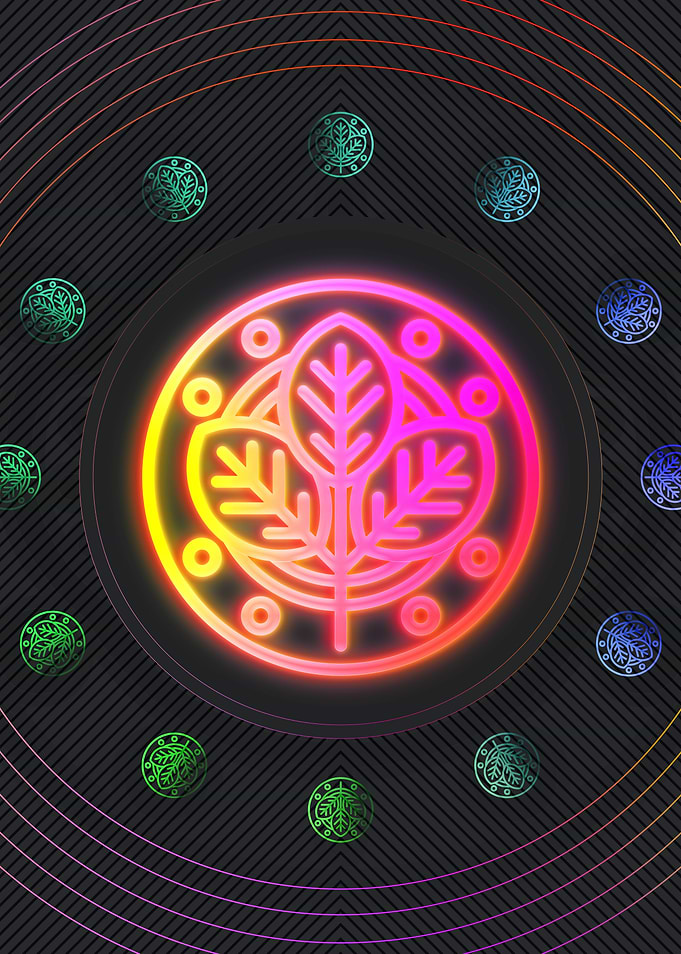Neon Geometric Glyph Sign