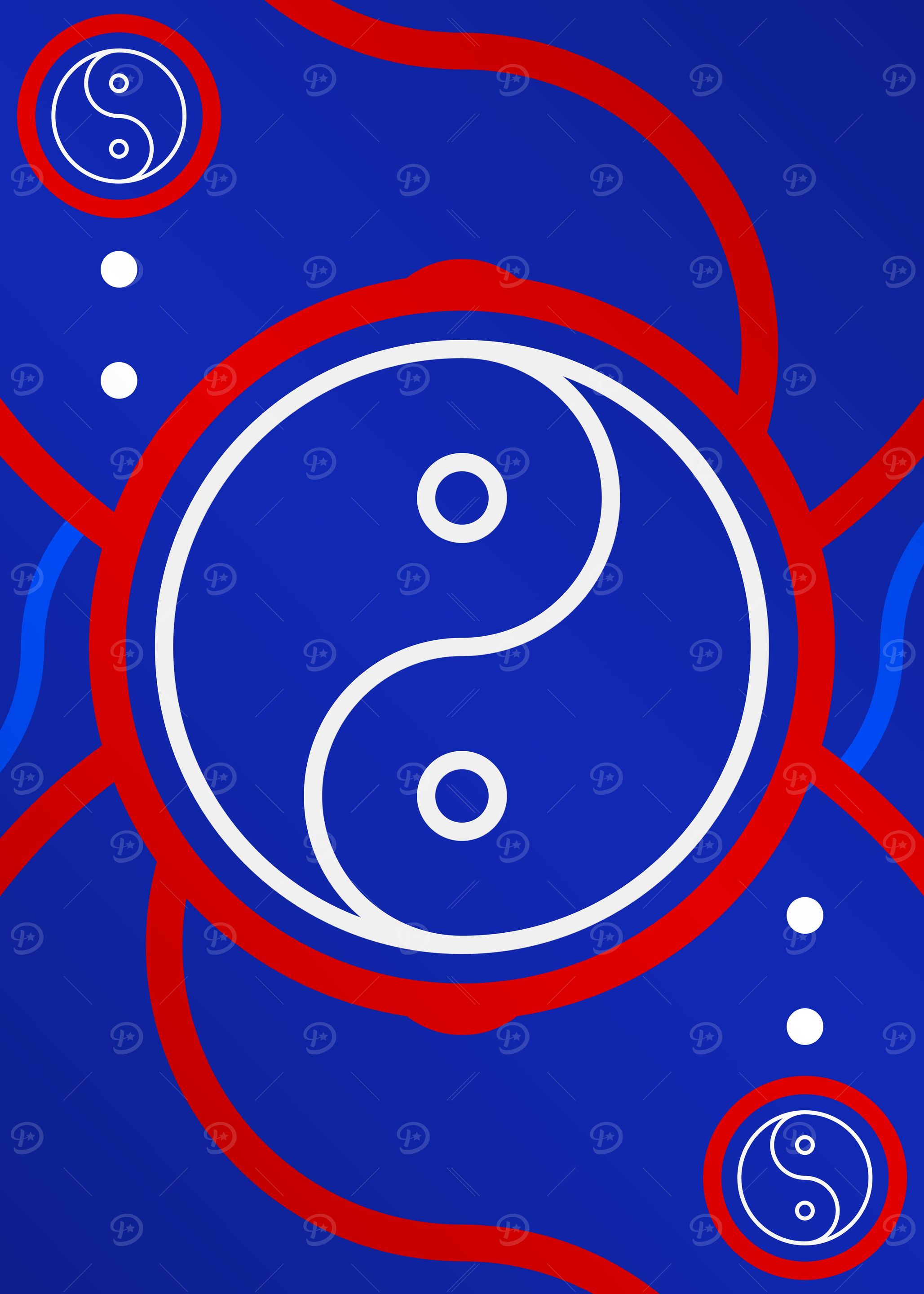 Red White and Blue Glyph