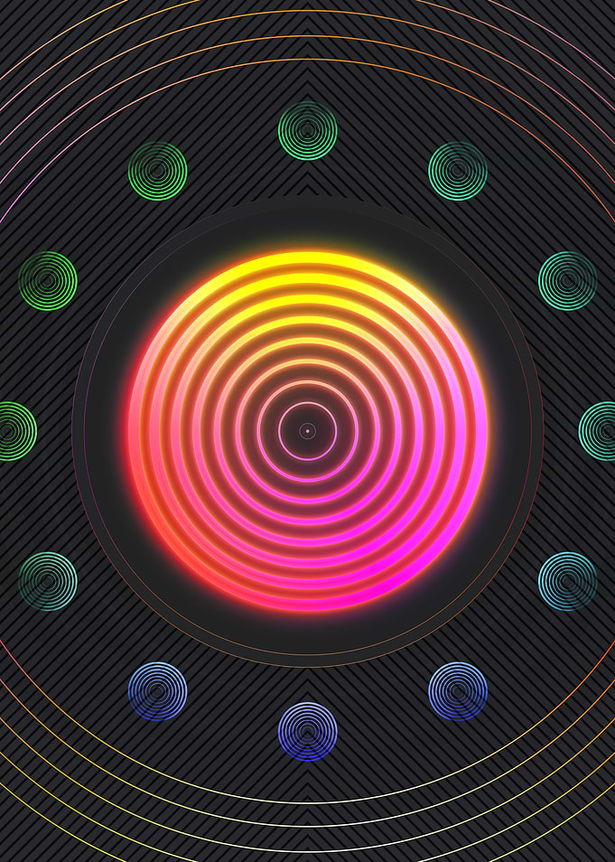 Neon Geometric Glyph Rune