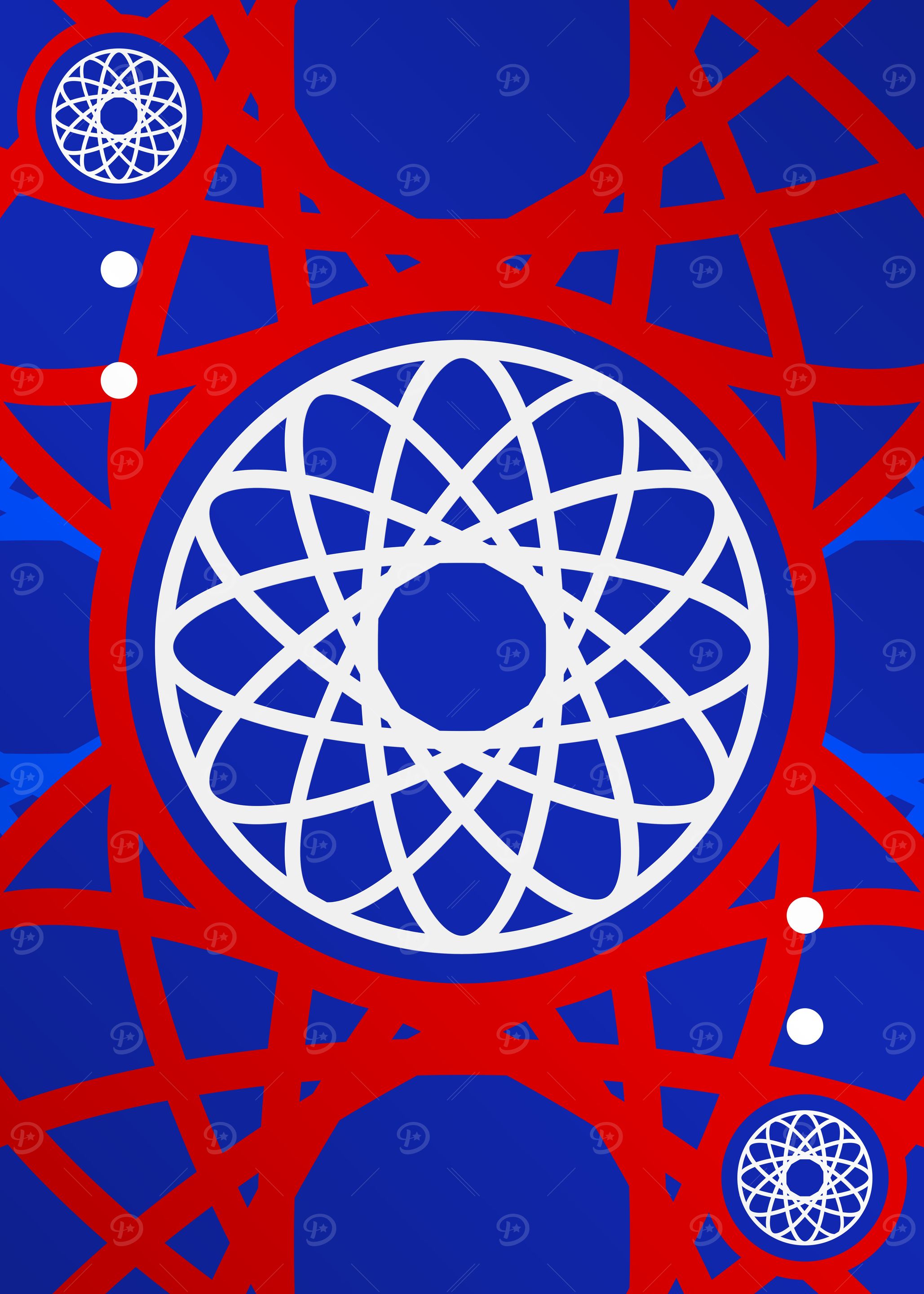 Red White and Blue Glyph