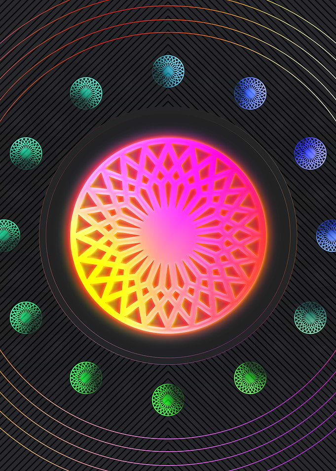 Neon Geometric Glyph Runes