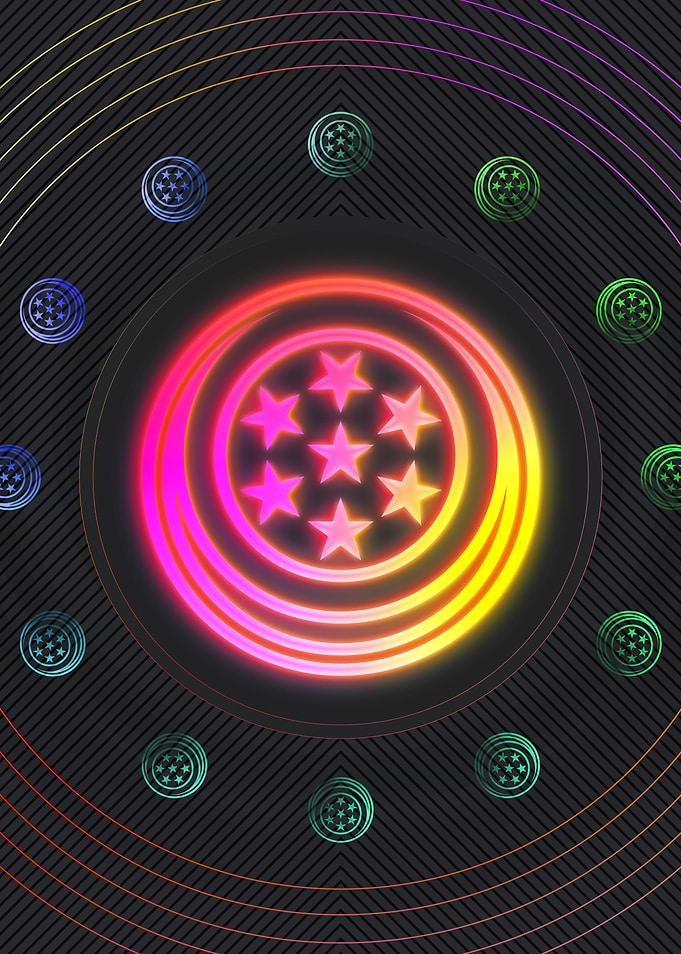 Neon Geometric Glyph Sign