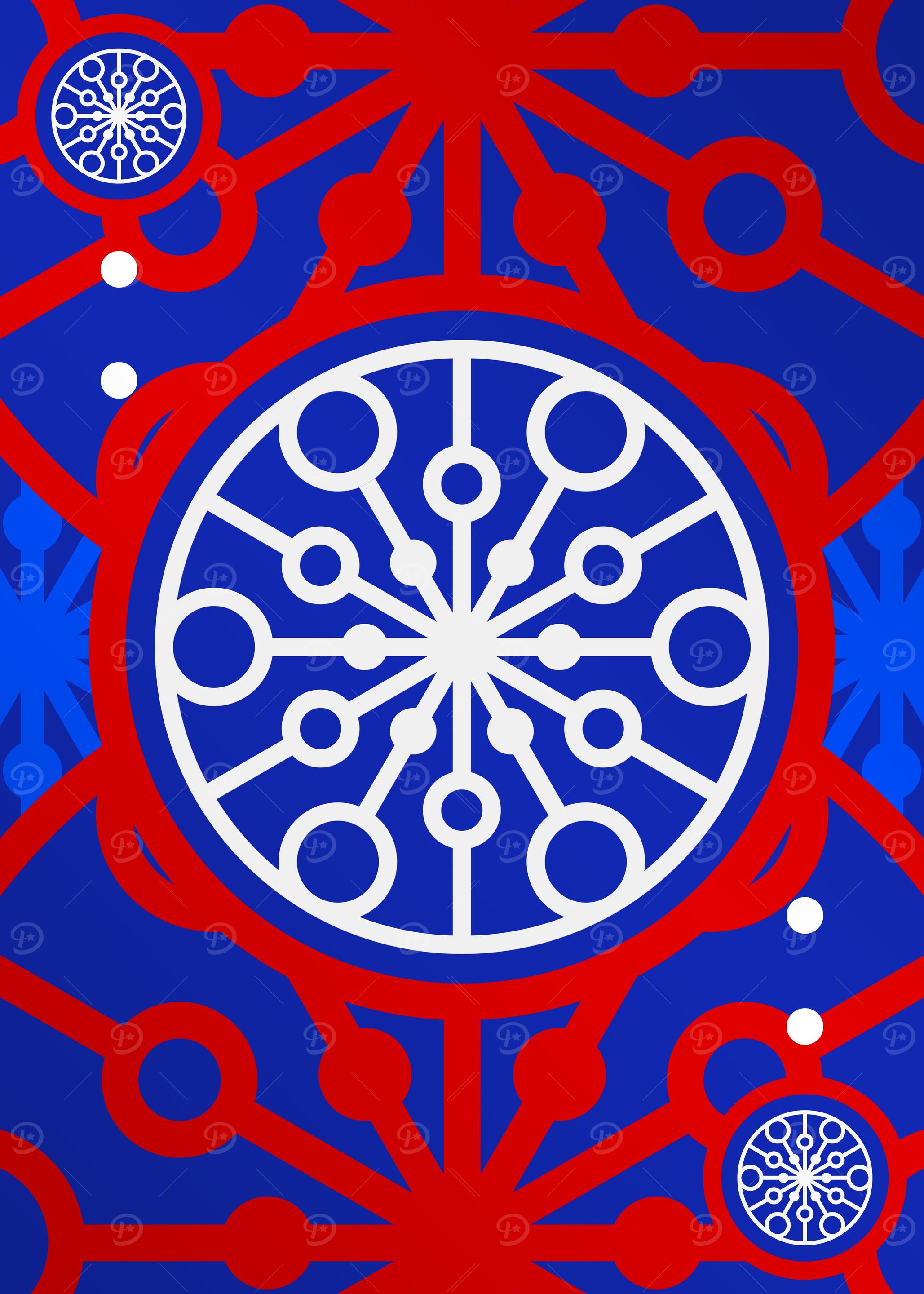 Red White and Blue Glyph