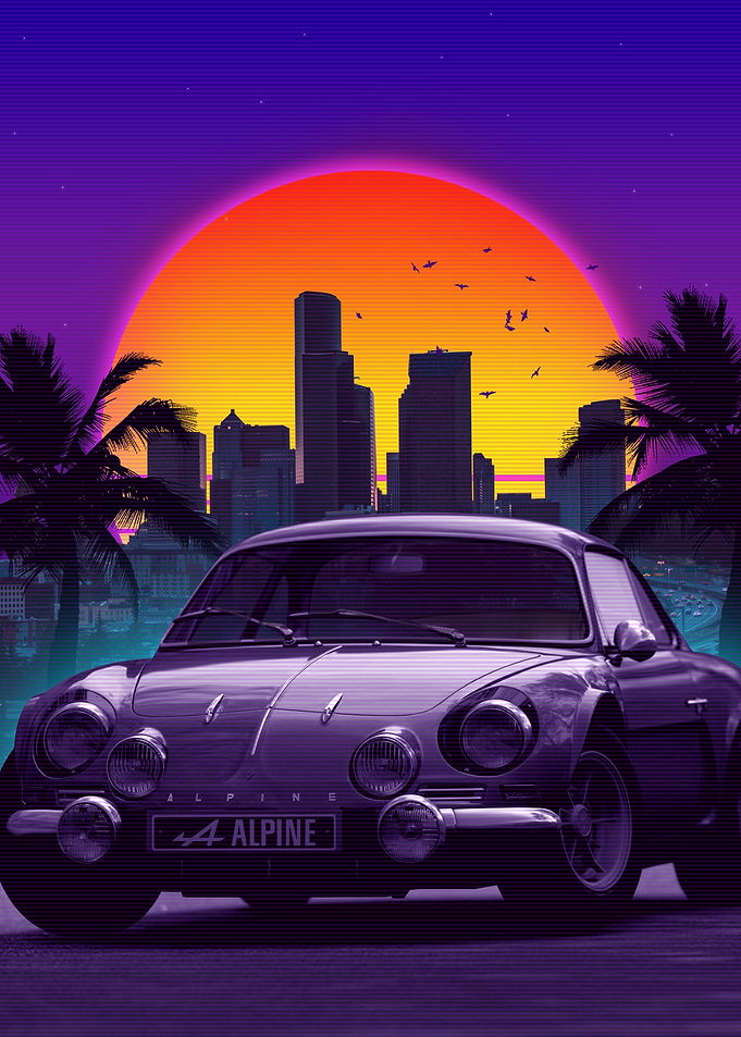 car synthwave california