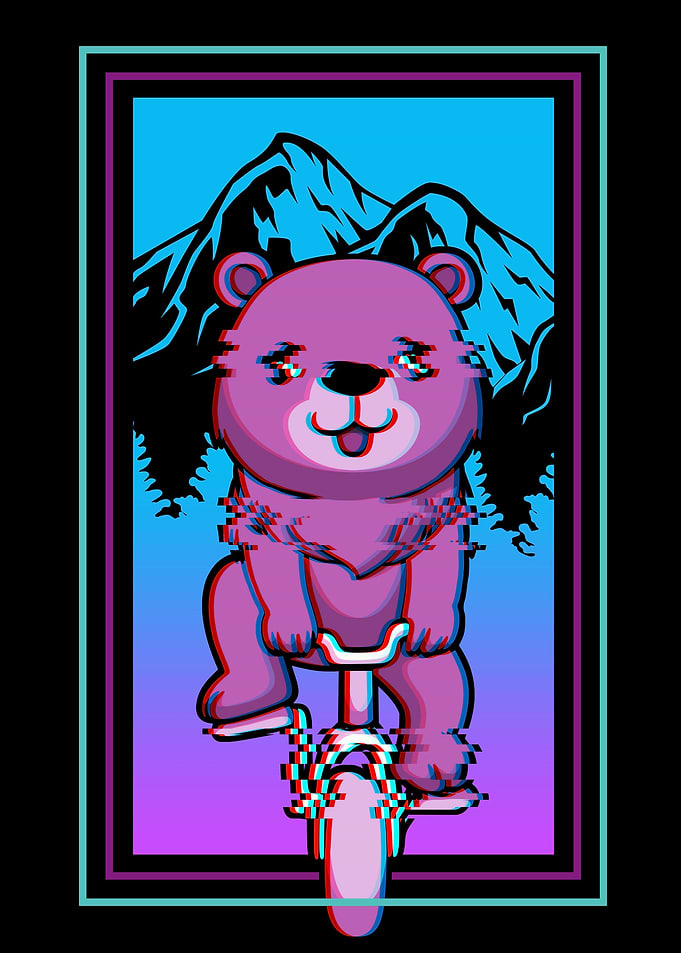 Kawaii Bear Biker