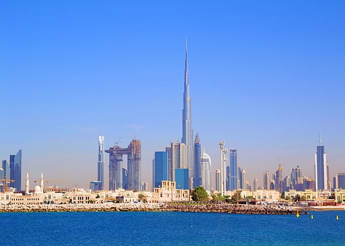 Dubai City Skyline Beach