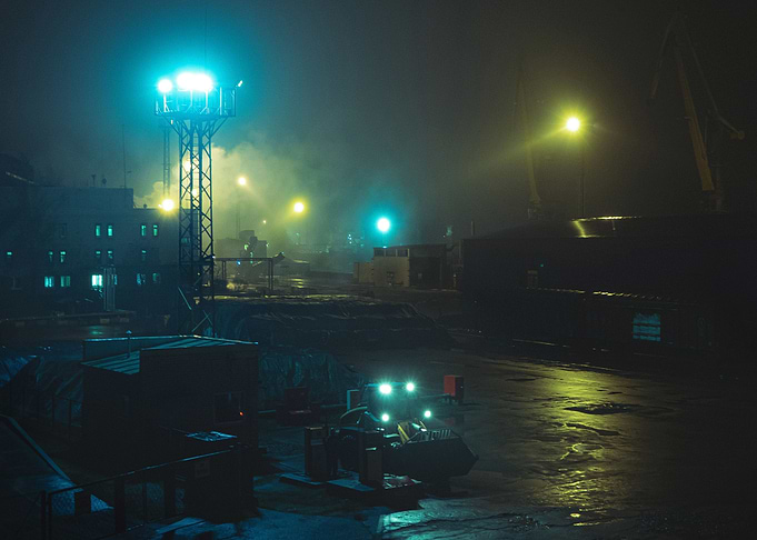 Blue misty lights