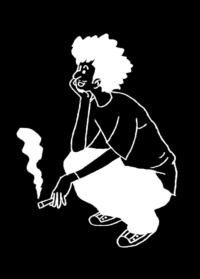 smoking boy sketch