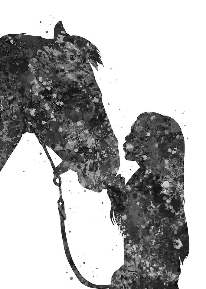 Girl and horse portrait