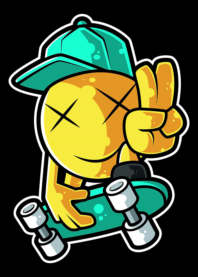 Skating emoticon skater