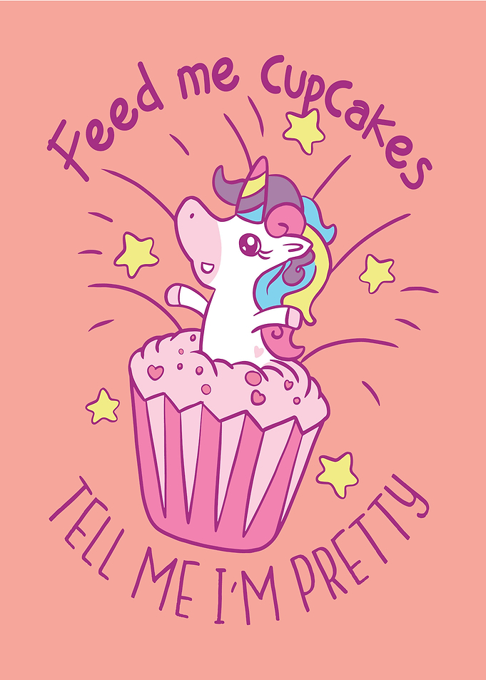 Unicorn cute cupcake